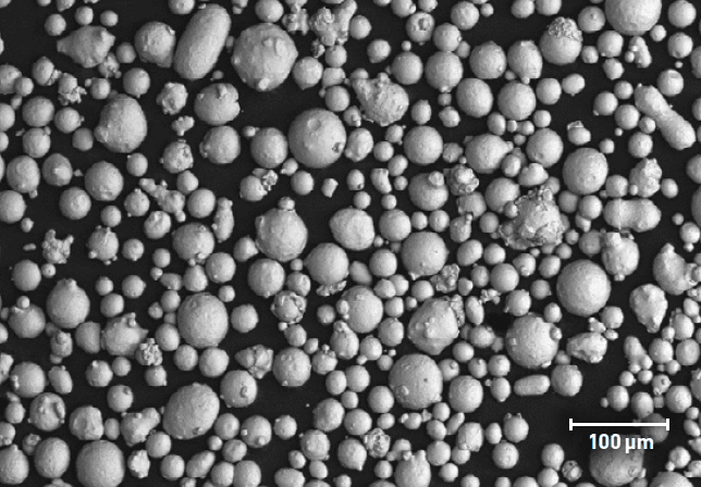 FIGURE 1—SEM IMAGE OF TYPICAL PowderRange 316L POWDER